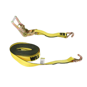 2 inch by 27 foot ratchet strap with wire J-hooks