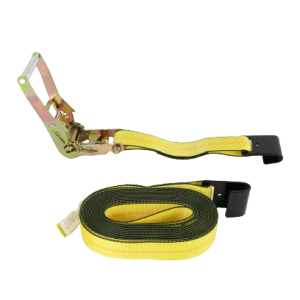2 inch by 27 foot ratchet strap with flat hooks