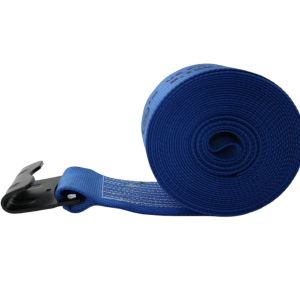 4 inch by 30 foot Diamond Weave flatbed winch strap with flat hook, made in USA